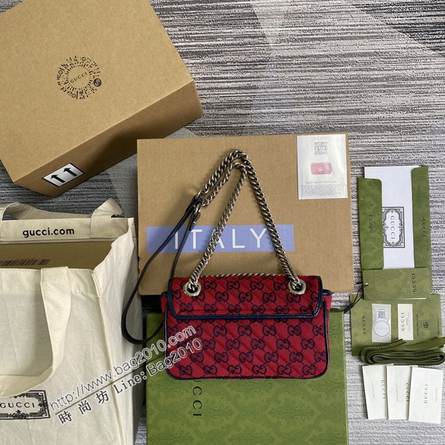 Gucci新款包包 古馳鏈條單肩斜挎包 Gucci全皮GG Marmont系列經典女包 446744  ydg3267
